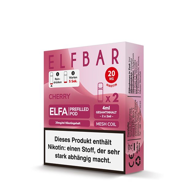 Elfbar Elfa Pods
      Cherry Candy 20mg/ml
    
    
      Ab 7,49 €