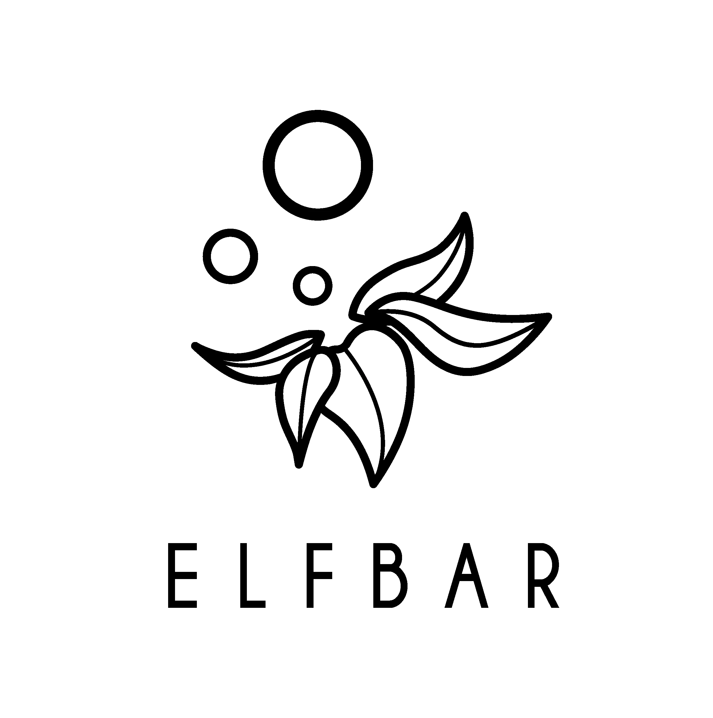 „Elfbar-Logo mit stilisiertem Blatt-Design – Symbol für die Marke Elfbar.